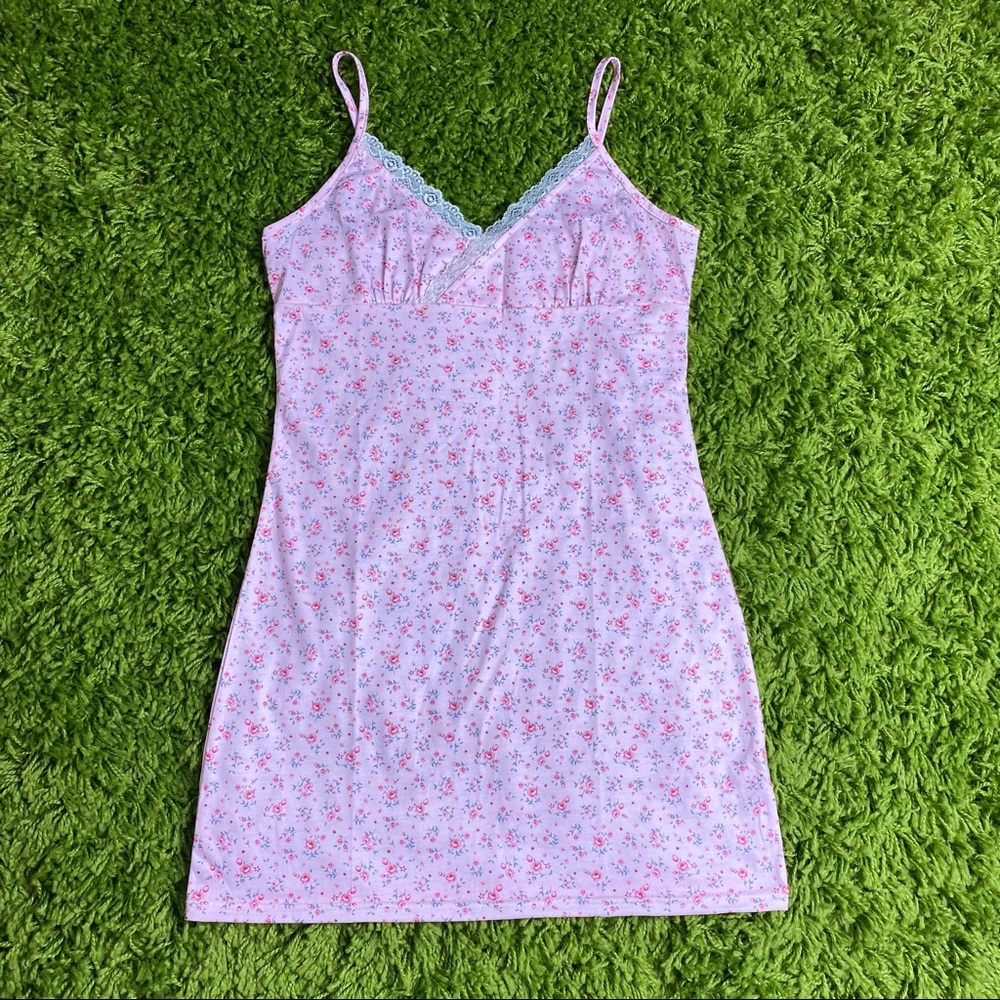 Pink Floral MiniDress by Romwe